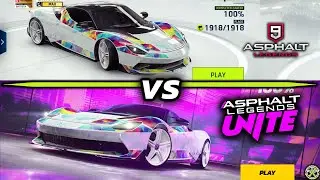 Asphalt 9 vs Asphalt Unite - Main Menus Comparison