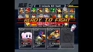 Super Smash Bros. Melee - Battle #89: Kirby vs Falco vs Captain Falcon