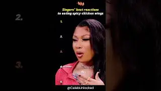 The best reactions of singers eating spicy chicken wings #MeganTheeStallion #lisa  #Lady Gaga