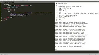 SQL Script to Drop All the Created tables in Oracle including parent tables