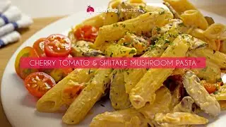 CHERRY TOMATO and SHIITAKE MUSHROOM PASTA - Homemade Cooking Recipe