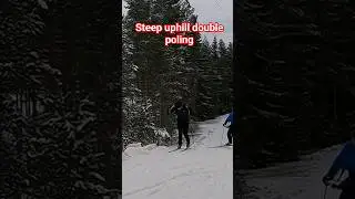 Cross-country skiing: Steep uphill double poling #crosscountryskiing #sports #shorts