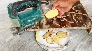 How to cut potatoes with jigsaw machine