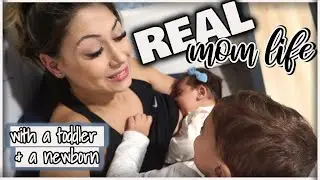 FIRST TIME OUT ALONE WITH A NEWBORN + TODDLER | ADJUSTING TO HAVING 2 KIDS | REAL LIFE SAHM DITL