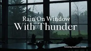 Rain on window with Thunder, Rain Sounds | Relaxing Ambience ASMR | 3 Hours #rain #sleep