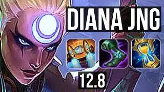 DIANA vs GRAVES (JNG) | 6/0/4, 72% winrate, Dominating | KR Challenger | 12.8