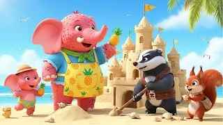 Erdbeer Elefanten Familie 🍍Der Sandburgen-Wettbewerb – Kreativität und Teamgeist am Strand