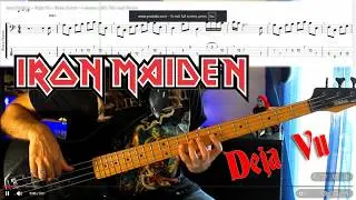 Iron Maiden - Deja Vu - Bass Cover - Lesson with Tab and Score