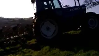 Ford 8210 ploughing steep field pt 2