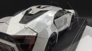 Kengfai model - W. motor Lykan Hypersport  diecast scale 1:18 full open  white  KF00103