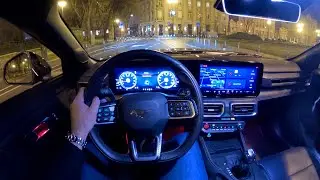FORD MUSTANG 2024/2025 (European model) - NIGHT POV test drive (PURE DRIVING) amazing V8 SOUND