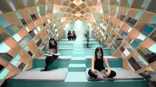 Dome wooden library.