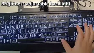 Large font backlit wired keyboard