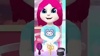 talking Angela new update hair salon 💗💗#hair salon#talking Angela new update#shorts