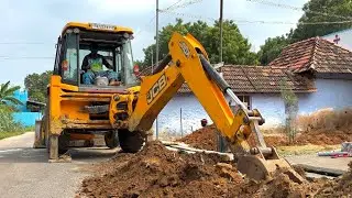 JCB 3DX Working for House Water Tap Pipeline Digging || jcb video 