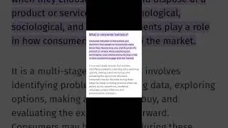 what is Consumer Behavior?
