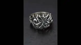 Gothic Cross Ring Biker Ring (SV220) @xyelement_com #sterlingsilver #handmadejewelry #xyelement