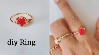 How to make finger rings/Making adjustable wire and resin rings/simple and cute uv resin ring making