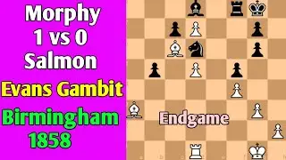 Paul Morphy vs George Salmon || Morphy Blind Simul 8b, Birmingham, 1858 #chess #chessgame