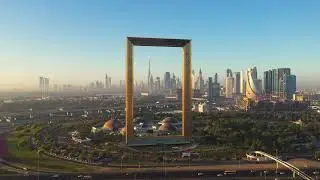 Aerial view of Dubai Frame