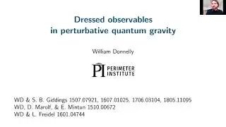 Dressed Observables in Perturbative Quantum Gravity - William Donnelly (PI)