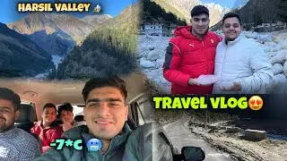 -7*C in HARSIL VALLEY🥶| Part 1 | दोस्तों के साथ बेहतरीन Trip🫂🫦#travel #uttarakhand 