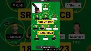SRH VS RCB TODAY'S MATCH fantasy team #dream11 #dream11team #fantasy #ipl2023 #cricket #fantasycrick