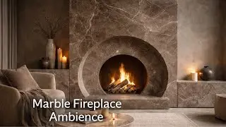 Marble Fireplace Ambience | Cozy Luxury Fire Sounds | 4 Hours | Emberlight 4K