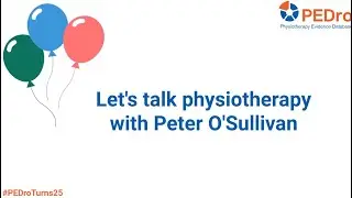 Let's talk physiotherapy with Prof Peter O'Sullivan