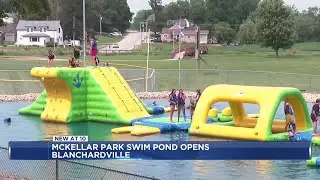 From empty pool to inflatable playground: Blanchardville opens new swim pond