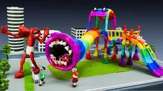 ✋ Making THE EXTRA SLIDE RAINBOW vs SIREN HEAD | Leovincible &Trevor Henderson Creatures with Clay