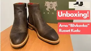 Arno Shoes Handwelted &ldquo;Bliskavka&rdquo; Zip Up Boot in Russet Kudu.