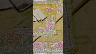 Tissue Crushed Kota Embroidery & Mirror Work Saree With Blouse.Price: 3300/-Free Shipping