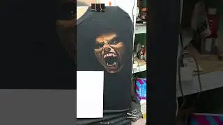 Рисунок белизной на одежде #арт #painting #drawing #portrait #dracula #skull #airbrush #art #artist