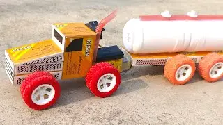 how to make matchbox water tank at home | 8 wheels tanker truck, toy water tanker truck 