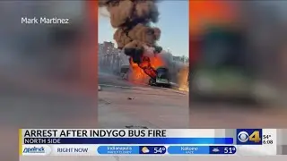1 arrested after IndyGo Red Line bus reportedly set on fire at near northside bus station