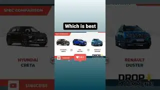 HYUNDAI CREATA vs KIA SELTOS vs RENAULT DUSTER #shorts #ytshorts #trending
