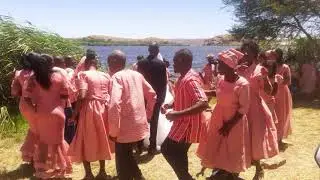 Monica Gabriel and Matthew Sheelongo at Gorreangab Dam with the maids