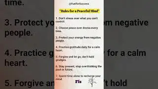 &ldquo;Rules for a Peaceful Mind&rdquo;
