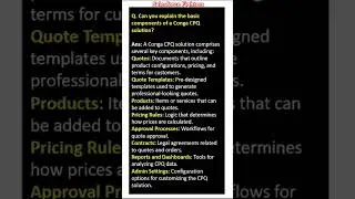 Can you explain the basic components of Conga CPQ solution? #salesforcefighters #interview