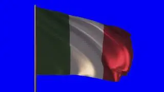 Flag of Italy | Bandiera italiana | GREENSCREEN | ROYALTY FREE 4K LOOP