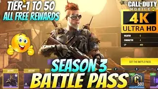 *NEW* Season 3 Battle Pass Full Updated All Rewards Tier-1 to Tier-50 | Codm S3 BP Leaks | CoD Awees