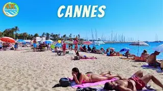 Stunning 4K Beach Walk in Cannes Croisette | September 2023 Escape 🏖️
