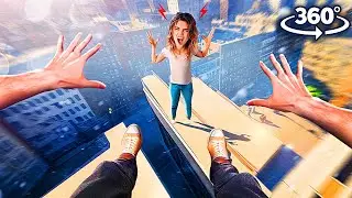 360&deg; ESCAPE ANGRY GIRLFRIEND - Epic Rooftop Parkour Roller Coaster VR 360 Video 4k ultra hd