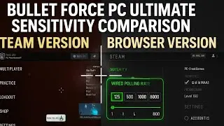 Полное сравнение чувствительности мыши Bullet Force PC Steam и Crazy Games