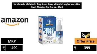 Nutrisharks Melatonin 3mg Sleep Spray Vitamin Supplement   Non Habit Sleeping Aid Drops   30mL