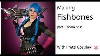 How to make Fishbones for Jinx cosplay - step 1 - Foam base