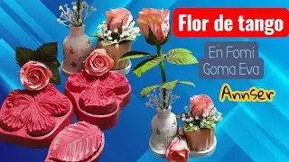❤️ #Diy tutorial  Rosa con flor de tango en Fomi/goma Eva con molde de resina Annser #emprende