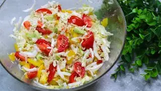 Leckerer Chinakohl Avocado Tomaten Salat in 5 Minuten. Ich werde nie müde, diesen Salat zu essen!