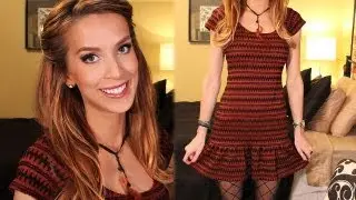 Free People Dress + Pattern Tights OOTD | LeighAnnSays